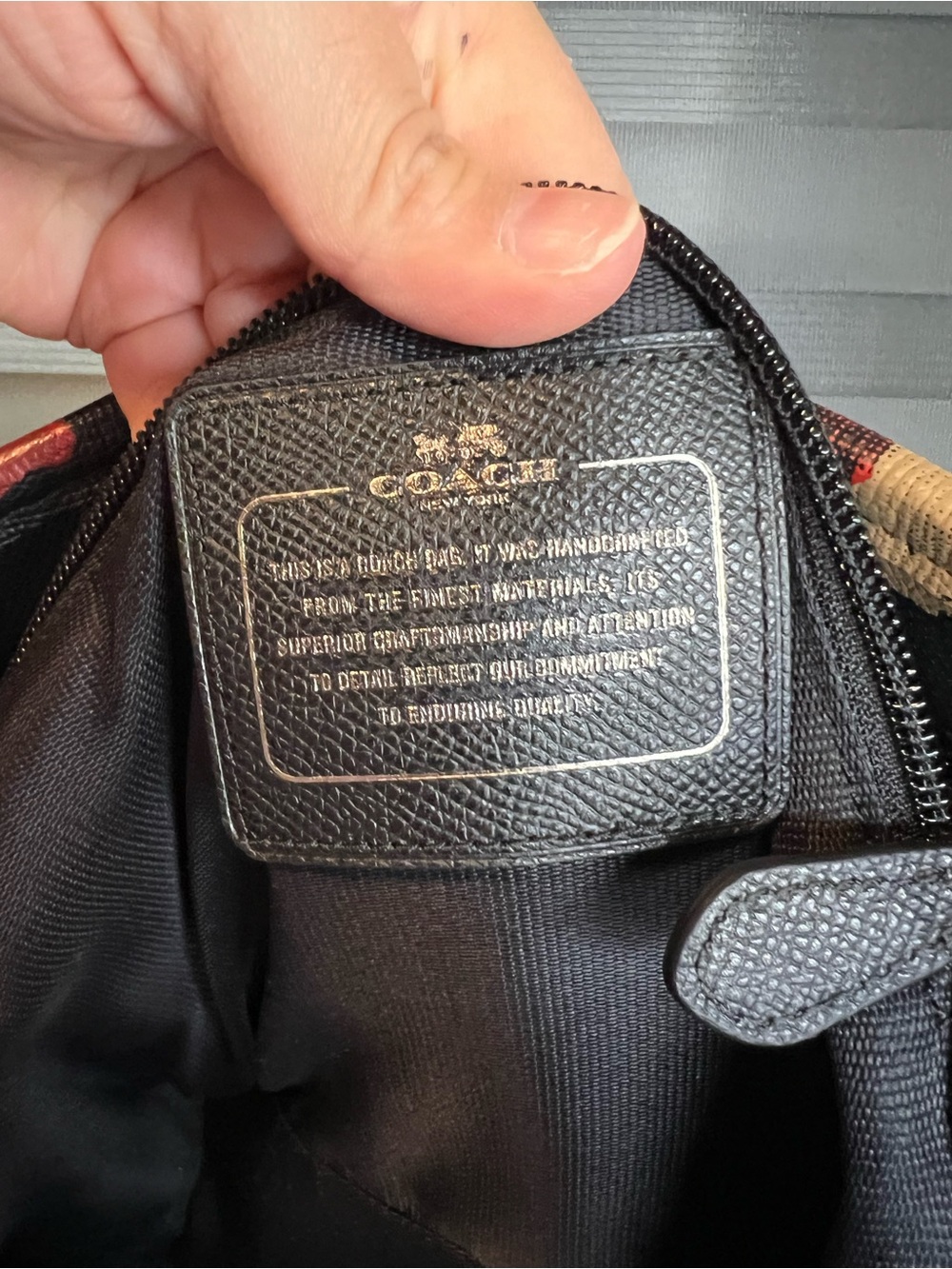 Coach Black Pebbled Leather Men's Backpack Insert with Logo Patch